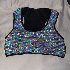 Holographic Rave Crop Top